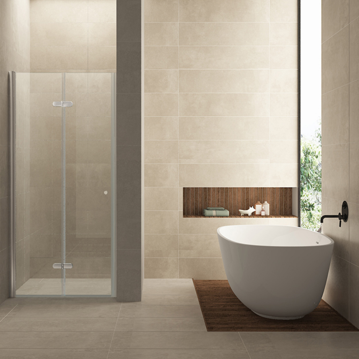 Wiesbaden Maki Vouwbare Nisdeur 8mm Nano Helder Glas/Chroom